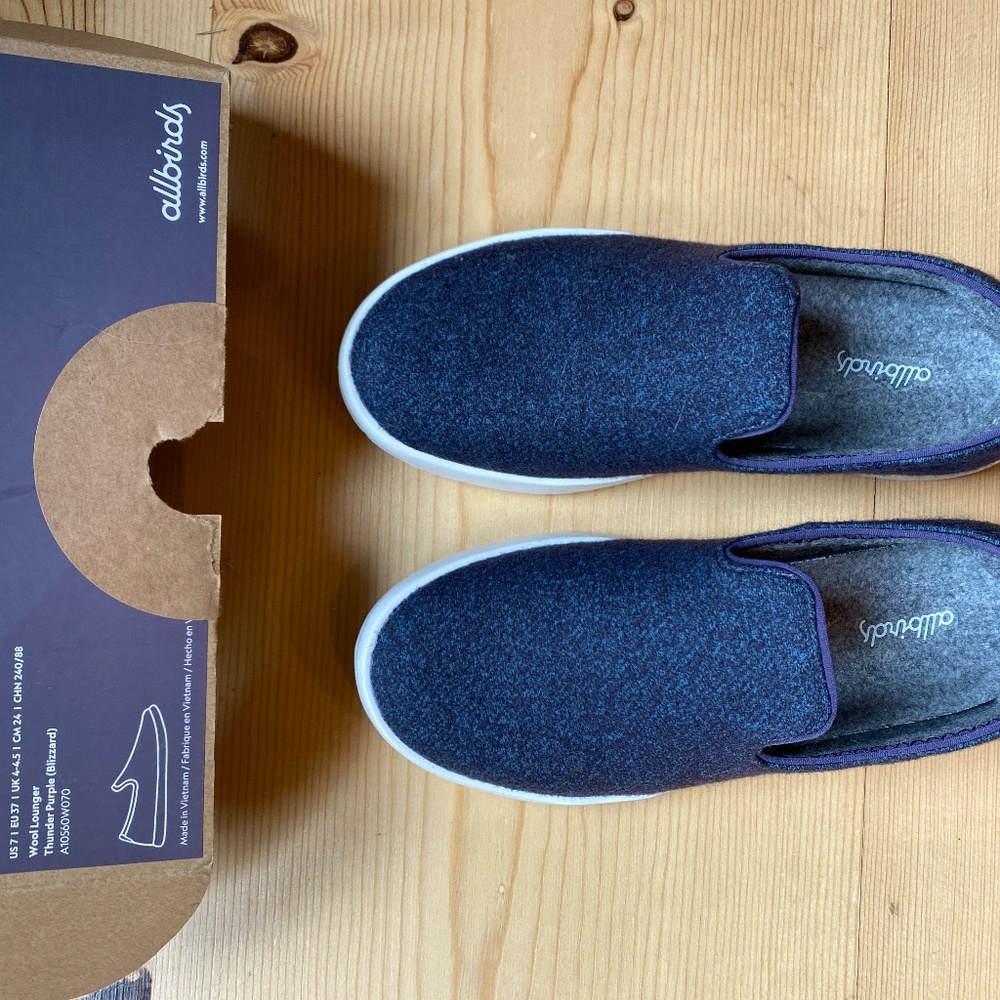 Allbirds wool loungers new with box women 6.5/7 blue